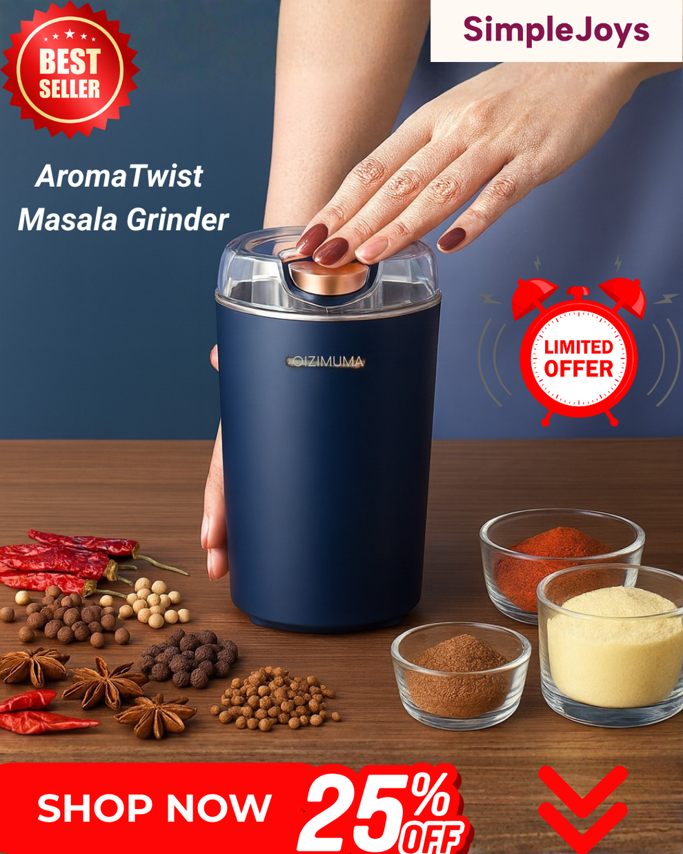 Portable 4-blade Mini Grinder  Blender For Home  Office