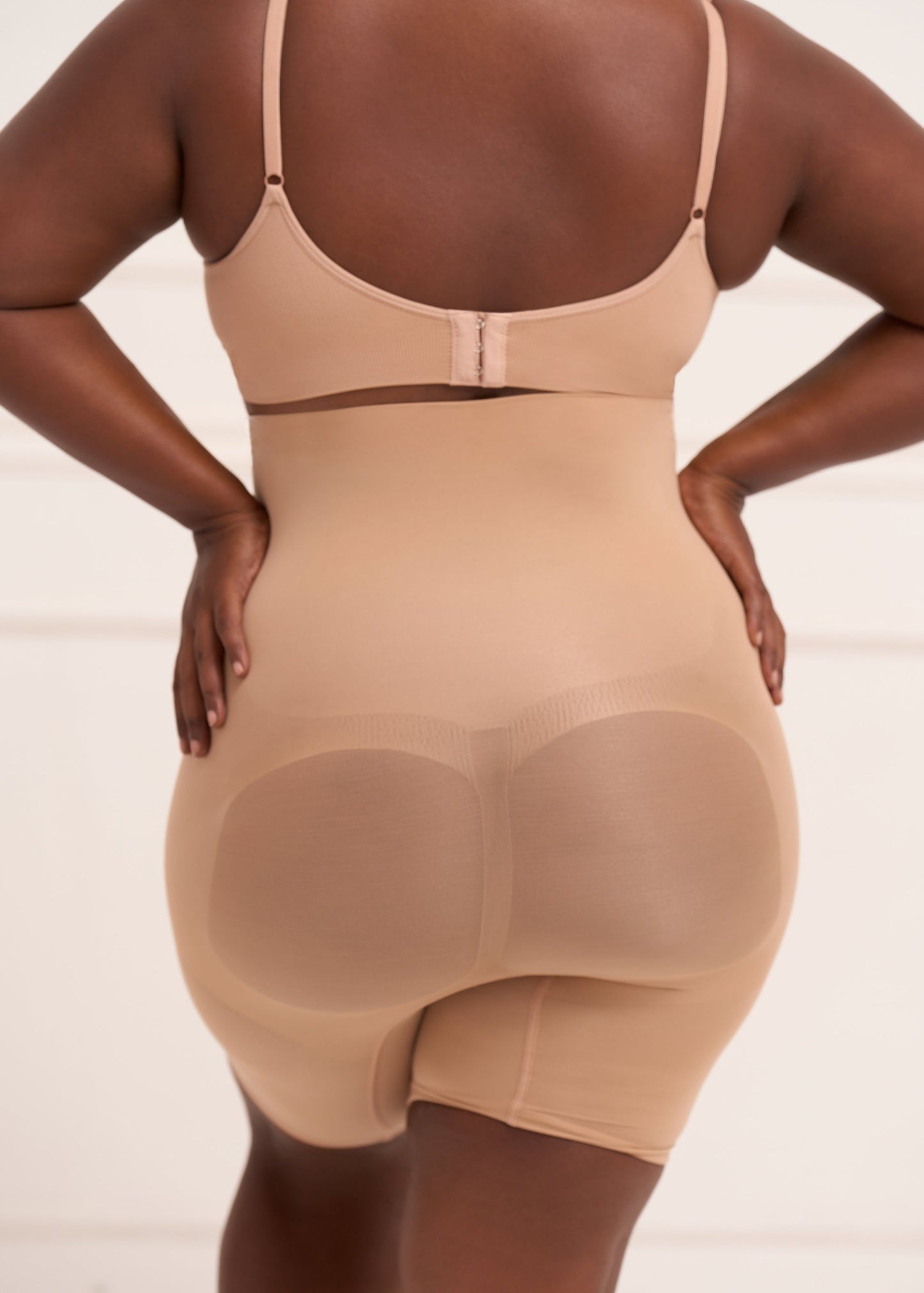 Tummy Tucker Women's High Waist with Anti Rolling Strips Shapewear for Women, Tummy Shaper Comfortable Seamless Shapewear Beige